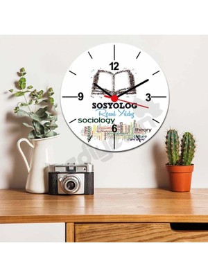 Hediyelen Sosyolog Mavi Tasarım Duvar Saati