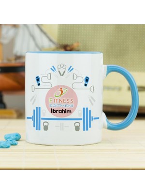 Hediyelen Fitness Antrenörü Kupa Bardak - Mavi