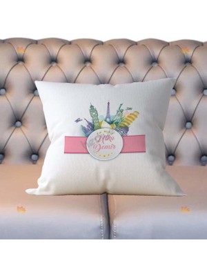 Hediyelen Turizm Pembe Tasarım Yastık