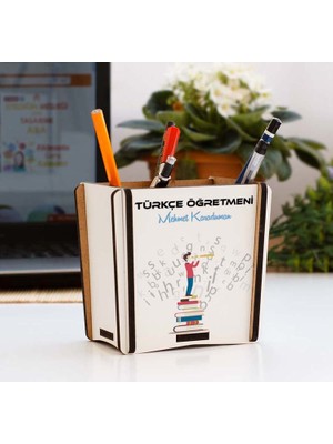 Hediyelen Türkçe Öğretmenine Hediye Mavi Tasarım Kalemlik
