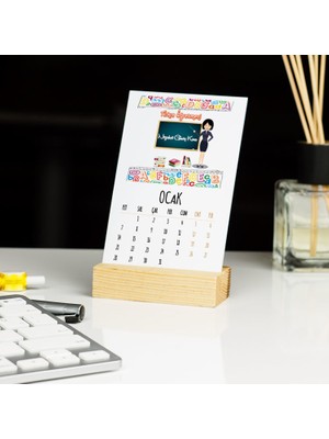 Hediyelen Türkçe Öğretmenine Hediye Harf Tasarım Masa Takvimi