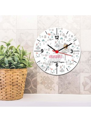 Hediyelen Hemşire Şırınga Tasarım Duvar Saati