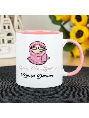 Hediyelen Kuran-I Kerim Öğretmenine Hediye Kupa Bardak - Pembe