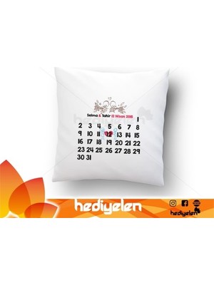 Hediyelen Yastık - Aşk Takvimi Tasarımlı