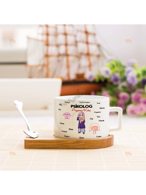 Hediyelen Psikolog Başörtülü Figür Stantlı Fincan