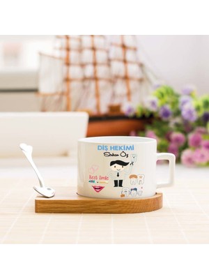 Hediyelen Diş Hekimi Erkek Figür Stantlı Fincan