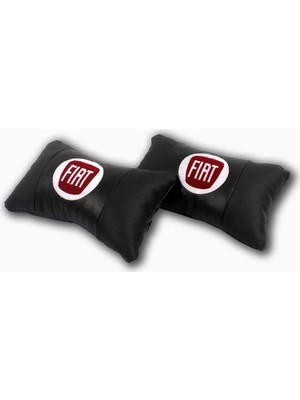 Fox Fiat Araca Özel Nakışlı Oto Deri Boyun Yastığı