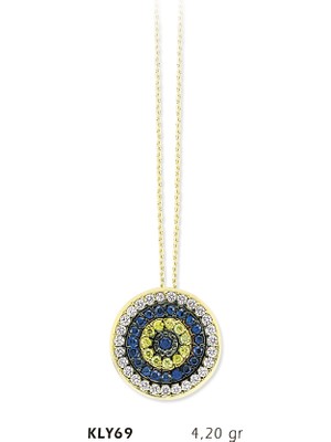 Harem Altın 14 Ayar Altın Nazar Boncuğu Kolye Kly69
