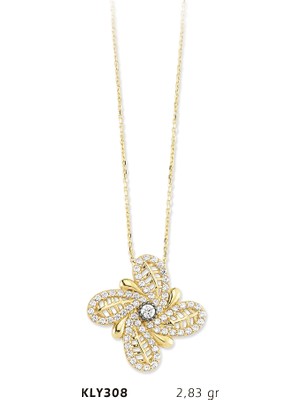 Harem Altın 14 Ayar Altın Fantezi Çiçek Kolye Kly308