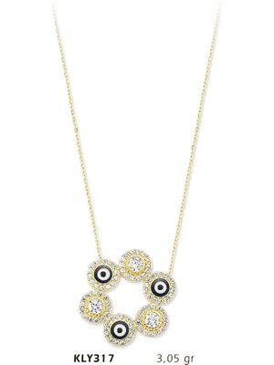 Harem Altın 14 Ayar Altın Nazar Boncuğu Kolye Kly317