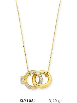 Harem Altın 14 Ayar Altın Çift Yüzük Kolye Kly1081