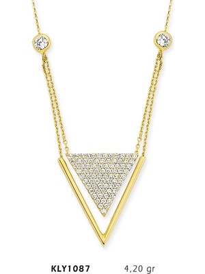 Harem Altın 14 Ayar Altın İç İçe Üçgen Kolye Kly1087