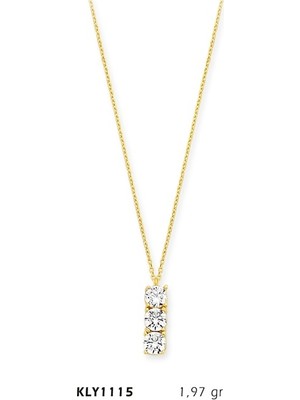 Harem Altın 14 Ayar Altın Üçtaş Tria Kolye Kly1115