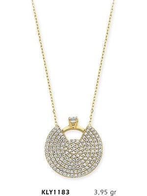 Harem Altın 14 Ayar Altın Dilim Tektaş Yüzük Kolye KLY1183