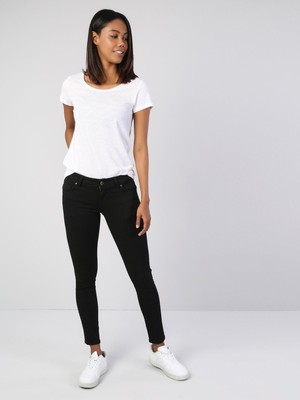 Colins 757 SALLY Süper Düşük Bel Dar Paça Super Slim Fit Siyah Kadın Jean Pantolon