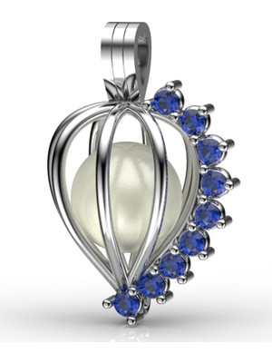 İstiridye İnci Safir Efsane Kolye Seti 9-10 Mm Beyaz Güney Denizi