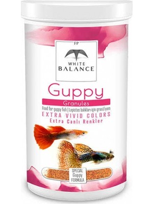 White Balance Guppy Granules Lepistes Balık Yemi 250ml  Paket