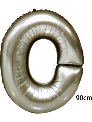 Cansüs 40inç 0 Rakamı Folyo Balon Gümüş 90 cm