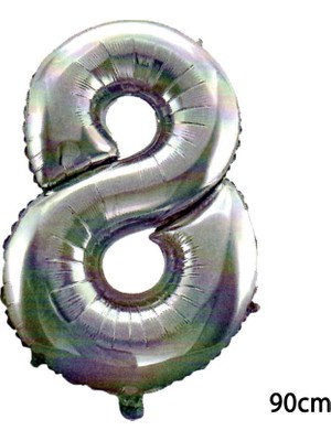 Cansüs 40inç 8 Rakamı Folyo Balon Gümüş 90 cm