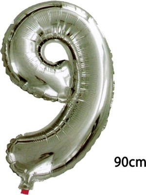 Cansüs 40inç 9 Rakamı Folyo Balon Gümüş 90 cm