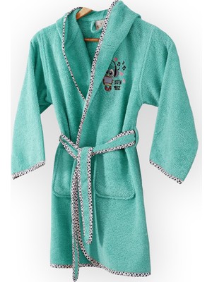 Ecocotton Organik Pamuk 9-10 Yaş Çocuk Bornoz - Melodica Mint