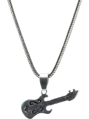 Takıhan  925 Ayar Gümüş Gitar Erkek Kolye