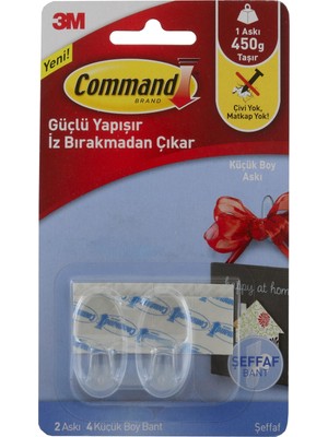 17092 Command Küçük Boy Şeffaf Askı