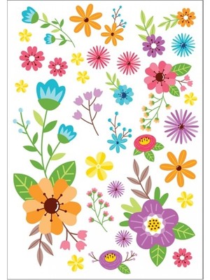 Artikel Çiçekler - 4 Klozet Sticker