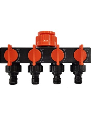 Akyol Garden Plastik Dört Çıkışlı Bahçe Sulama Musluk Bağlantısı