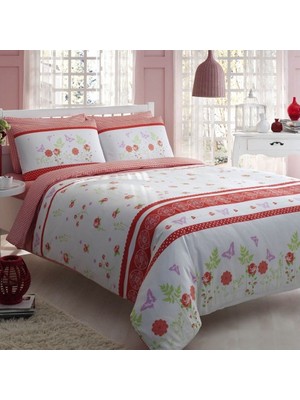 Taç Makosaten Nevresim Takımı Vivian Çift Kişilik V1 Kırmızı