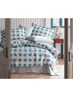 Clasy Çift Kişilik Ranforce Nevresim Takımı Lima V1 Turkuaz