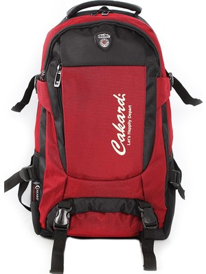 Cakard Dağcı Sırt Çantası 50 Litre 20"İnç Laptop Bölmeli - Kırmızı
