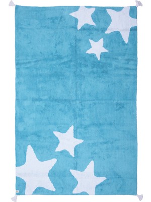 Myhome Hali Star Rug Blue Ecru