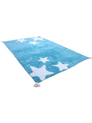 Myhome Hali Star Rug Blue Ecru