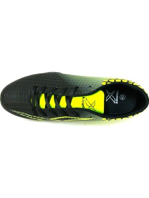 Kinetix Sergi Turf Siyah Sarı Bağcıklı Halı Saha Ayakkabısı