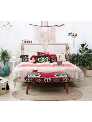 Lorence Home Vezir Kilim Bench Puf Hitit