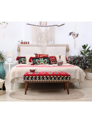 Lorence Home Vezir Kilim Bench Puf - Lidya