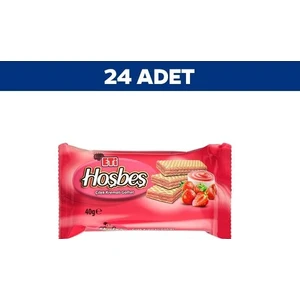 Hoşbeş Çilekli Gofret 40 gr x 24'lü
