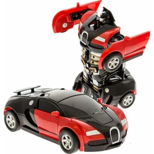 Otomatik Robota Dönüşen Araba Kırmızı Renk