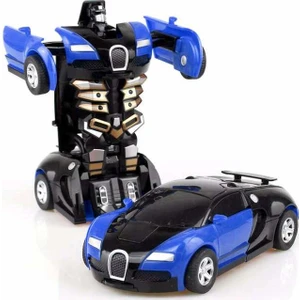 Öz-Ka Oyuncak Otomatik Robota Dönüşen Araba Mavi Renk
