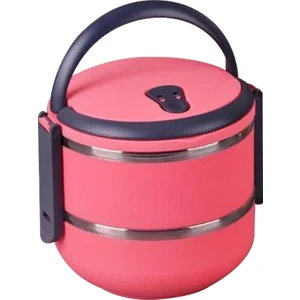Lunchbox Yemek Termosu İki Katlı Yemek Kutusu Pembe