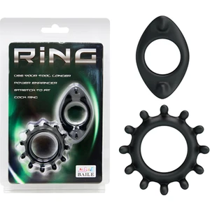 Ring Kaliteli Silikon 2 Adet Penis Halkası Set Penis Yüzüğü Siyah