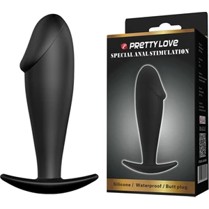 Pretty Love Butt Plug 10 cm Silikon Anal Plug Siyah Penis Mini Anal Dildo