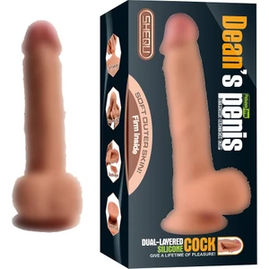 Dean 22 cm Realistik Vibratör Gerçekci Penis Vantuzlu Kalın Dildo