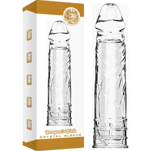 Sleeve Damarlı Dolgulu 4 cm Uzatmalı Şeffaf Silikon Penis Kılıfı