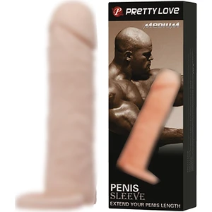 Pretty Love 5 cm Dolgulu Realistik Uzatmalı Penis Kılıfı Dildo Ten Rengi Penis