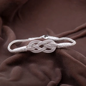 Sümer Telkari Kazaziye El Sarması Gümüş Bileklik 2084