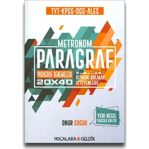 3D Yayınları Hocalara Geldik TYT - KPSS - DGS - ALES 20 x 40 Metronom Paragraf Denemeleri