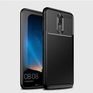 Case 4U Huawei Mate 10 Lite Kılıf Rugged Armor Karbon Desenli Lüx Negro Silikon Arka Kapak Siyah