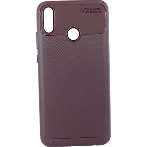 Case 4U Huawei Honor 8X Kılıf Rugged Armor Karbon Desenli Lüx Negro Silikon Arka Kapak Kahverengi